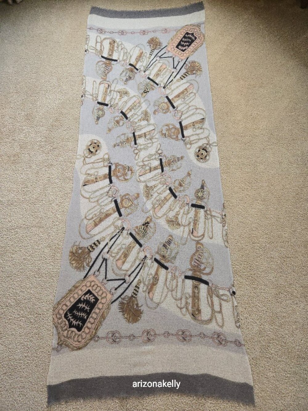 NWOT Cashmere Cinta Equestrian Lightweight Woven Scarf - Picture 1 of 13